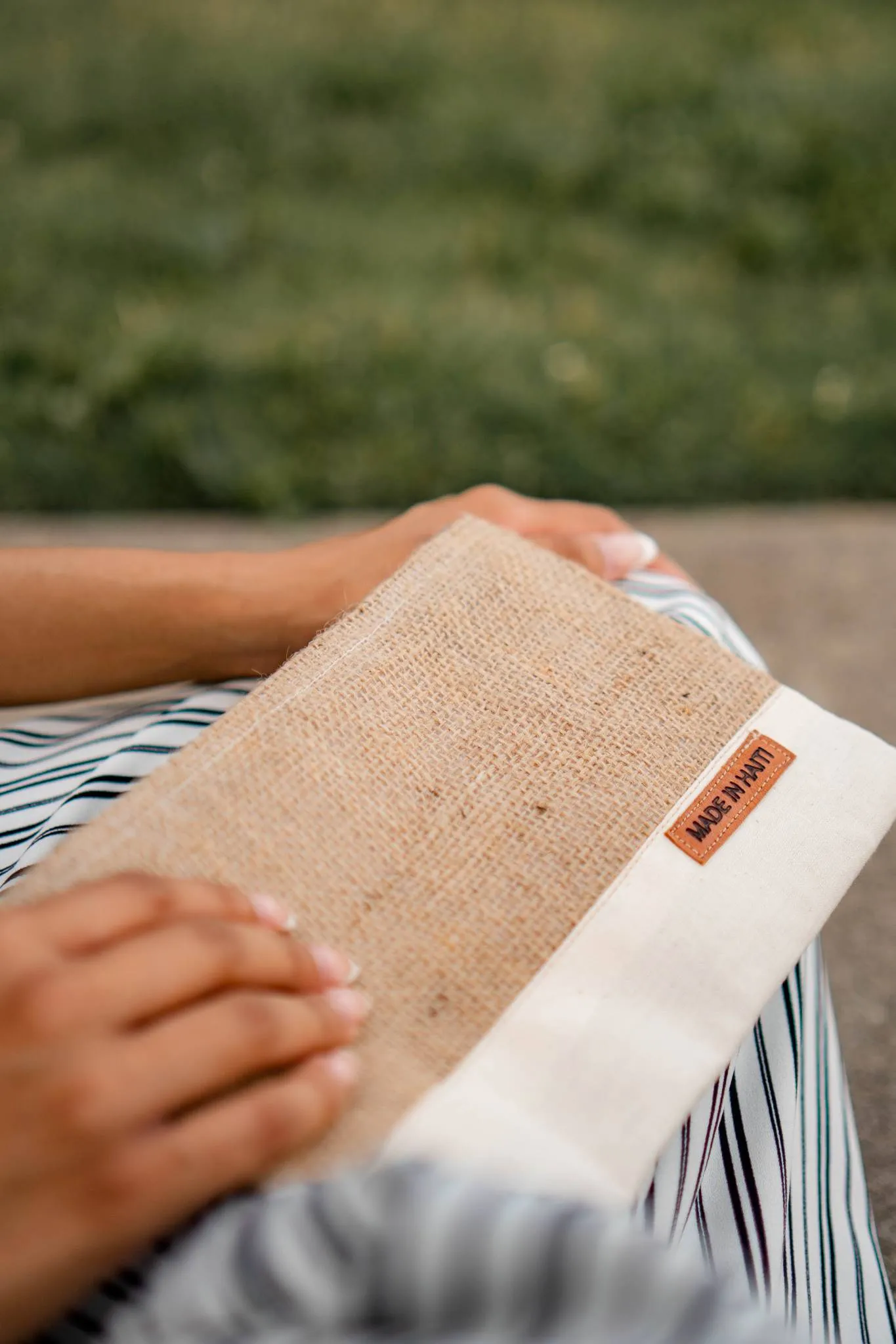 Burlap Wristlet