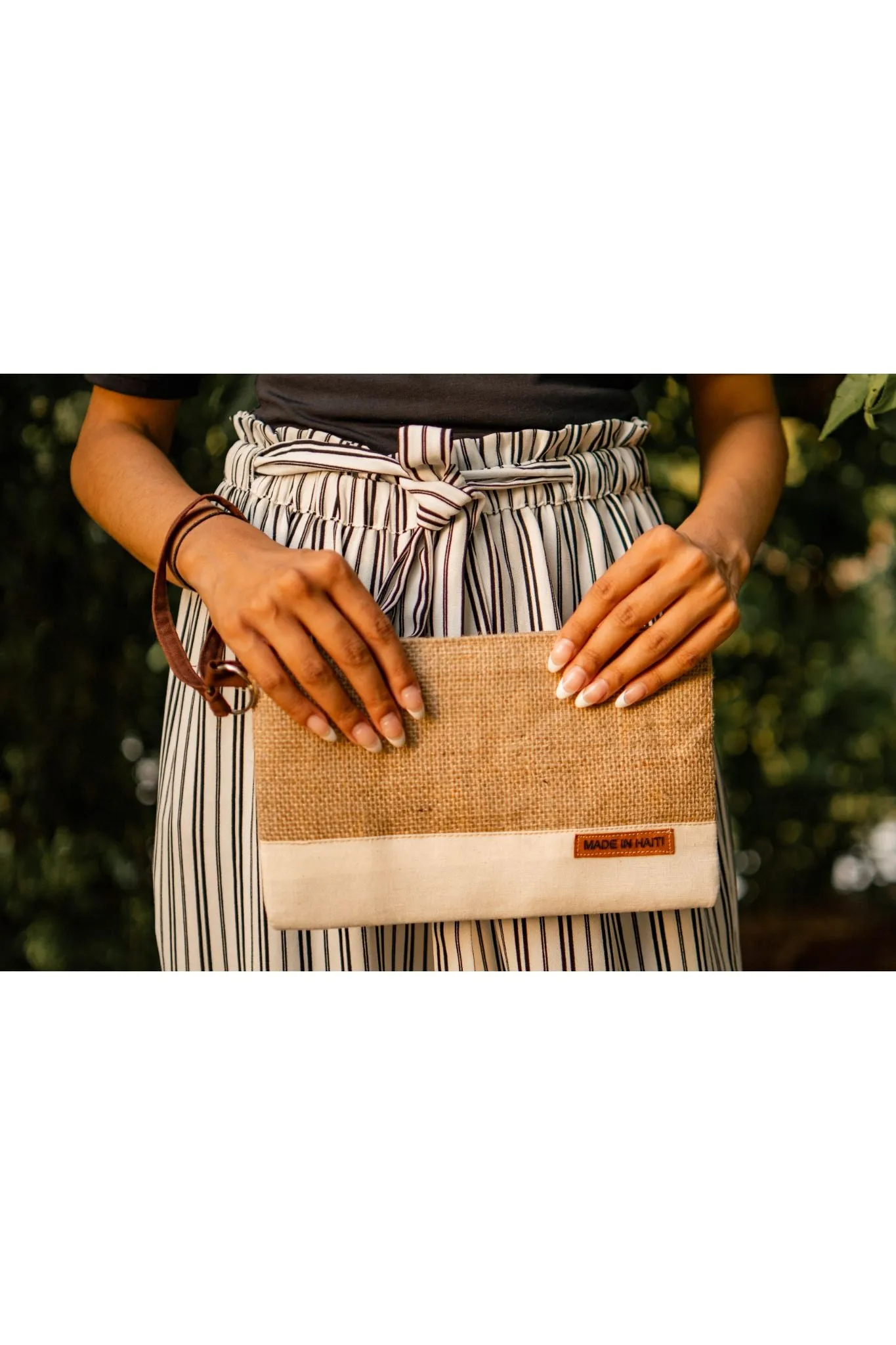 Burlap Wristlet