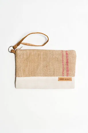 Burlap Wristlet