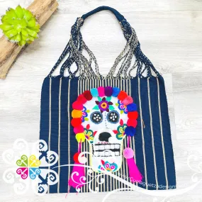 Calaverita Tote Bag - Skull Hand Embroider Bag