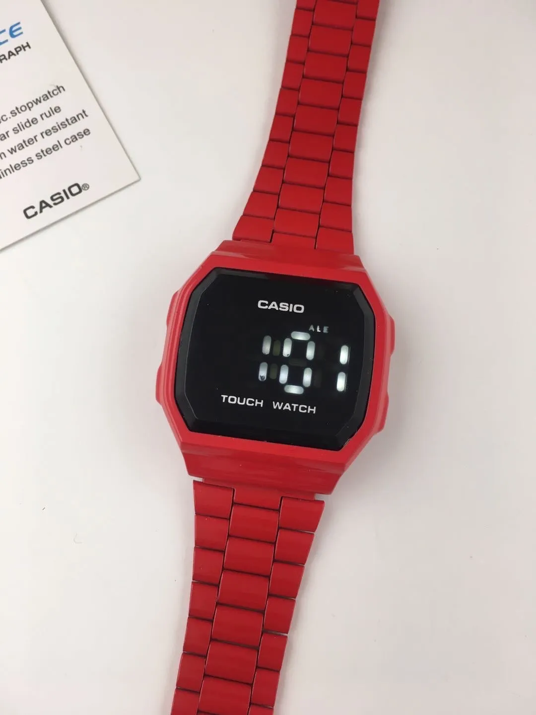 CASIO Vintage Touch Screen LED Watch - Red