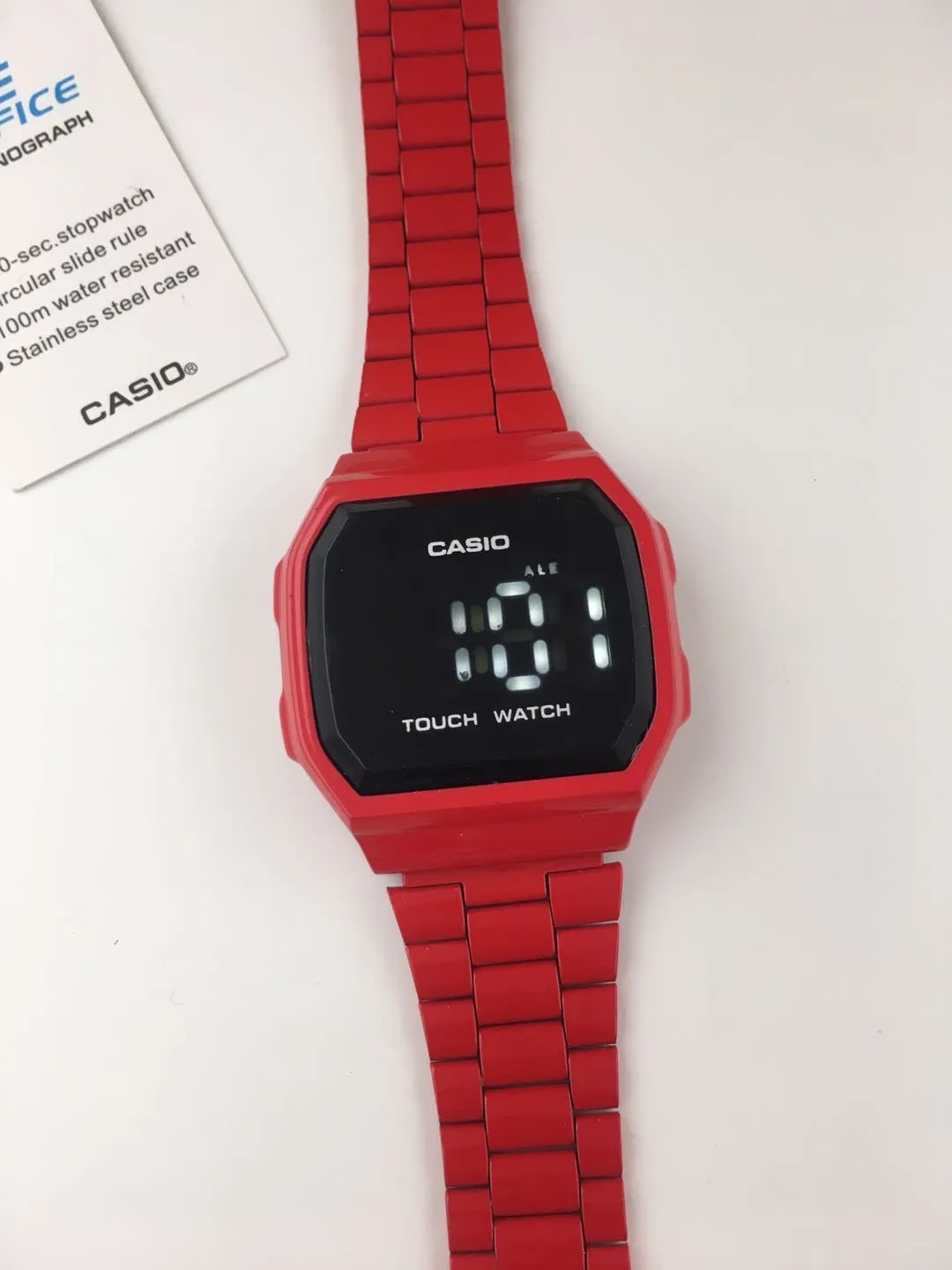 CASIO Vintage Touch Screen LED Watch - Red