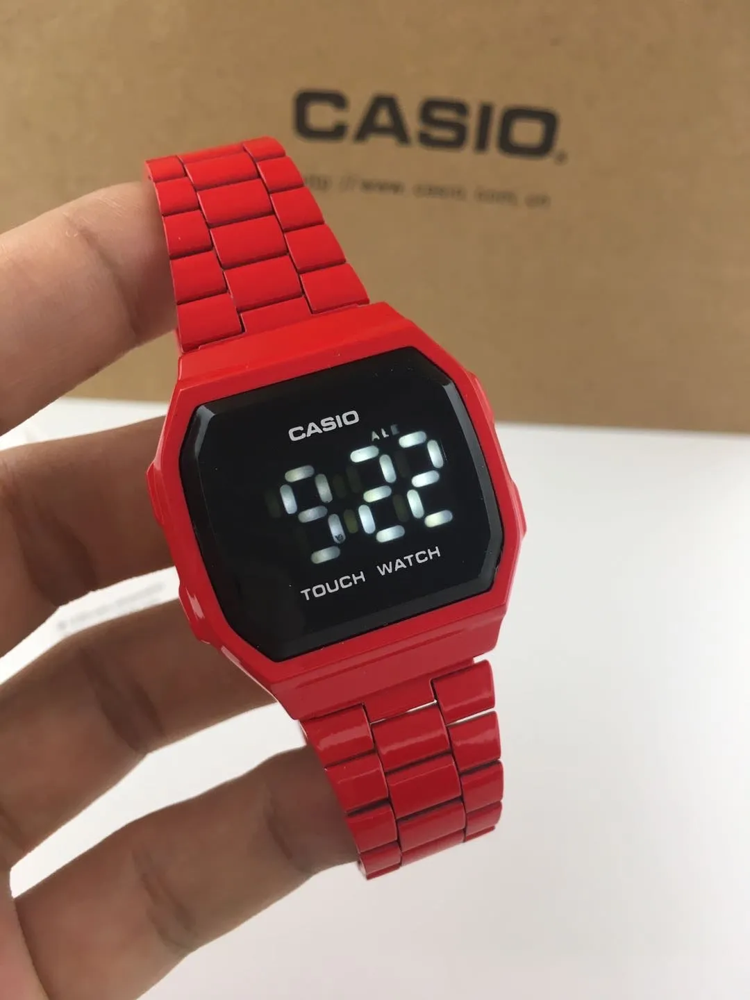 CASIO Vintage Touch Screen LED Watch - Red