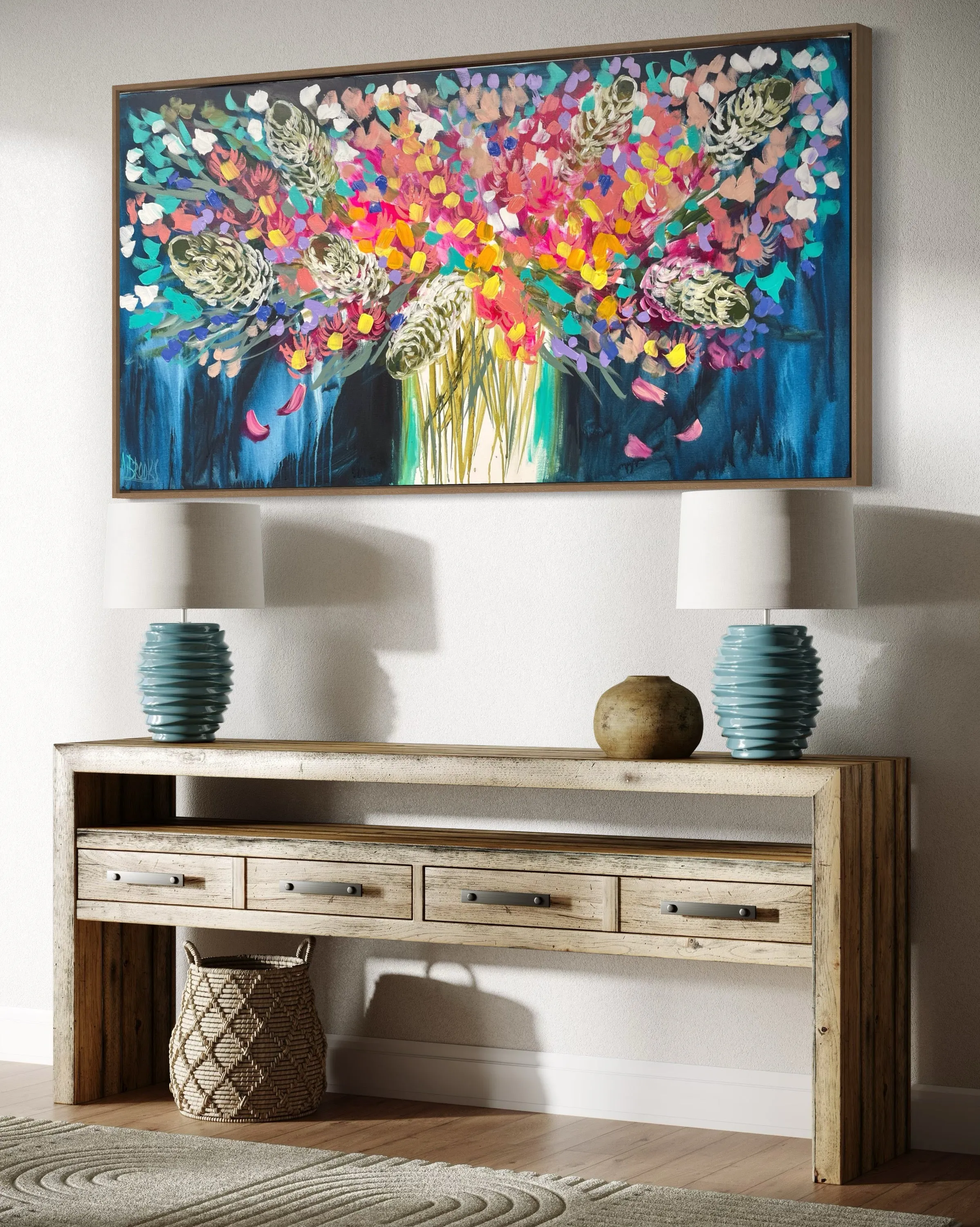 Celebration Blooms -Original on gallery canvas 75x150 cm