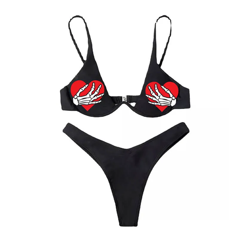 Cherry Skull Gothic Women Bikini Set