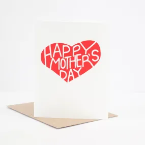 classic mother's day card, heartfelt mother's day card, heart card for mom