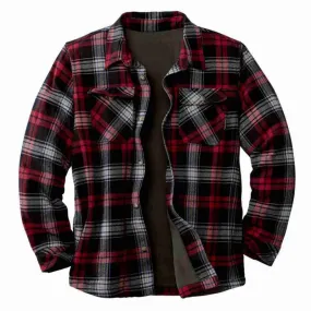 Classic Plaid Long Sleeved Loose Plush Shirt