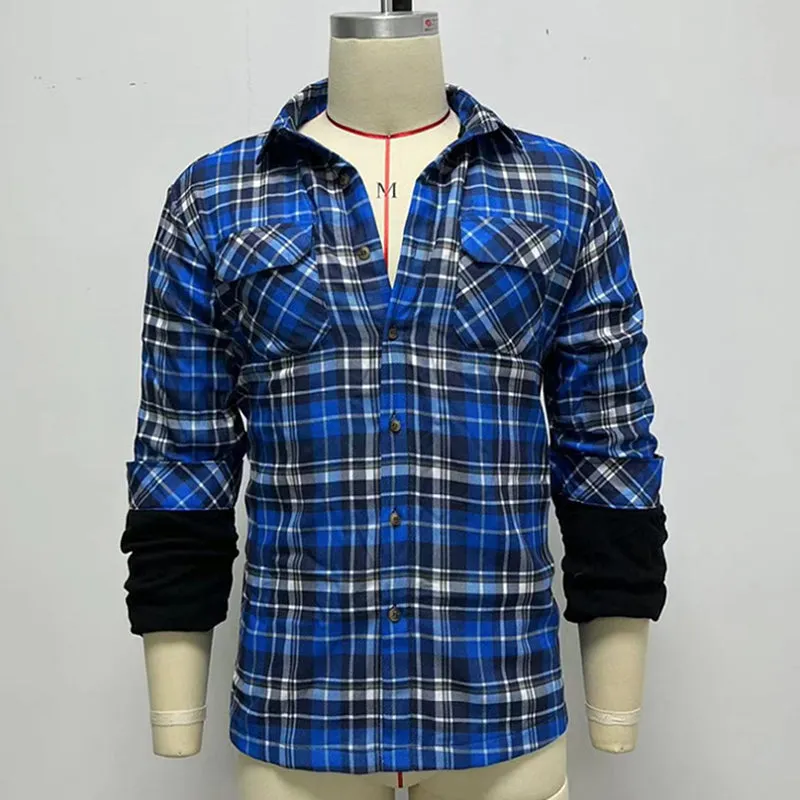 Classic Plaid Long Sleeved Loose Plush Shirt