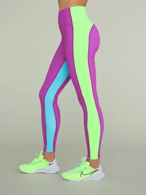 Colorblock Rib Leggings - Cool Fluorescents