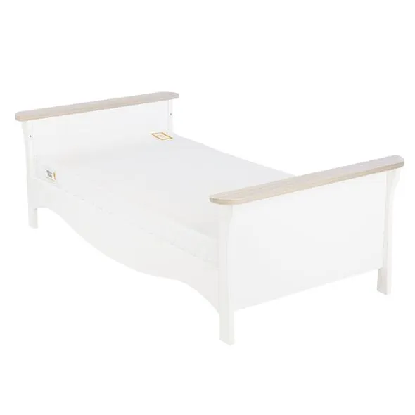 Cuddleco Clara 3 Piece Set 3 Drawer Dresser, Cot Bed and Wardrobe - White & Ash