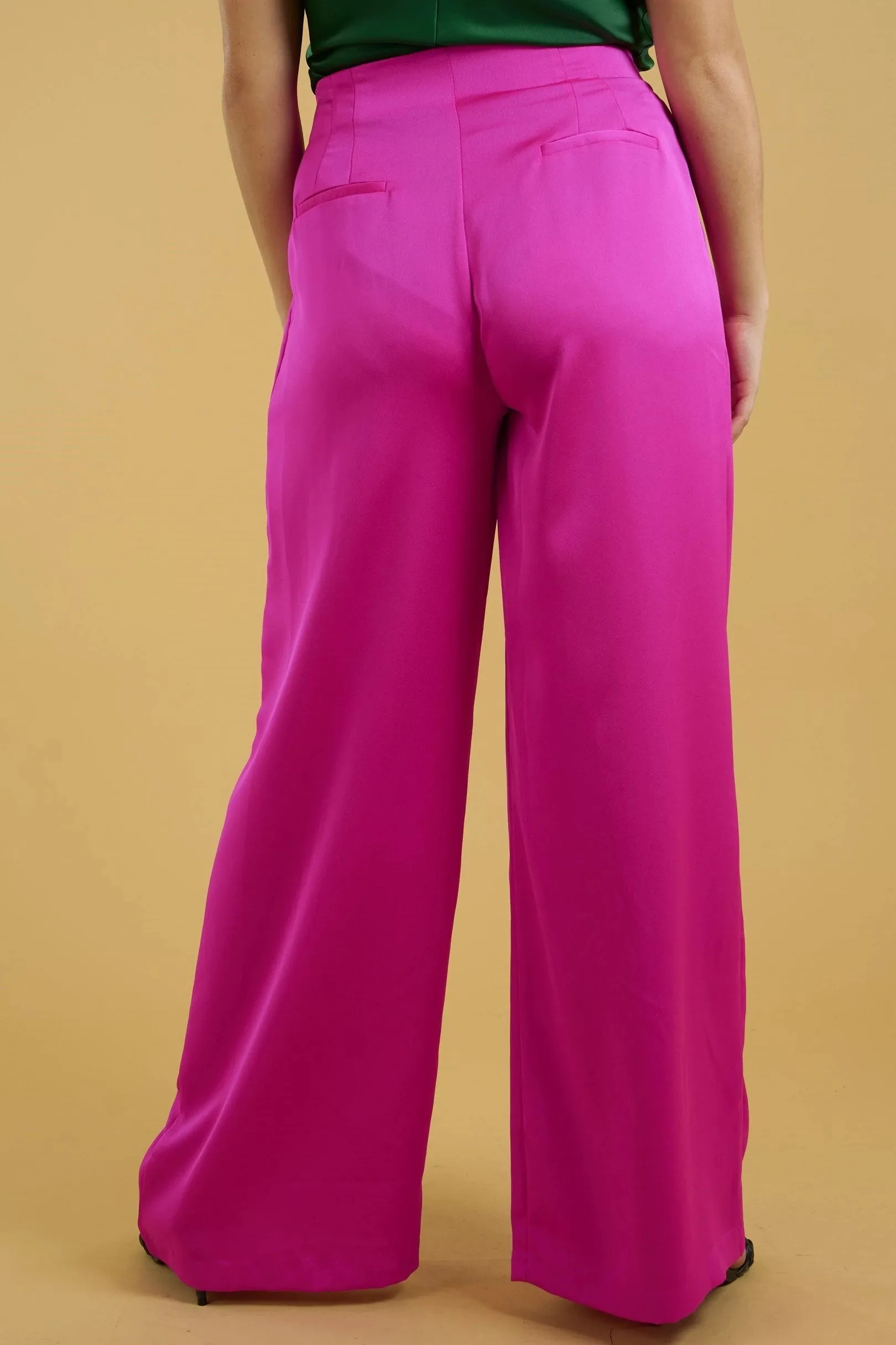 Curvy Magenta Wide Leg Pants