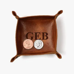 Customized Initials Genuine Leather Mini Catchall