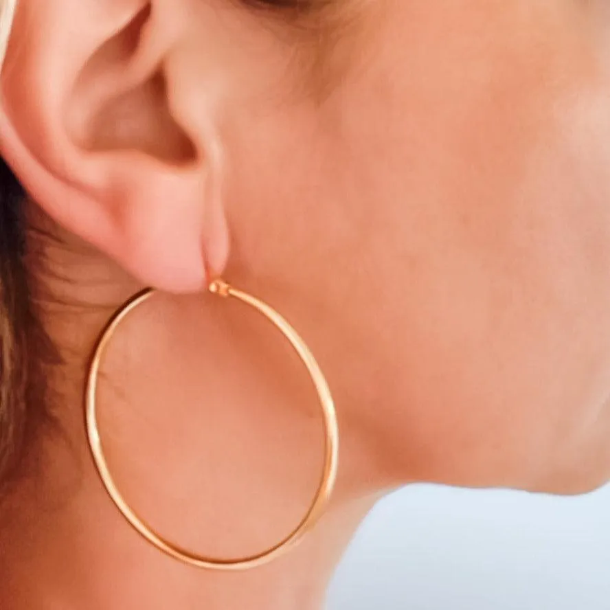 Cypress Large Round Gold Hoops