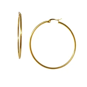 Cypress Large Round Gold Hoops