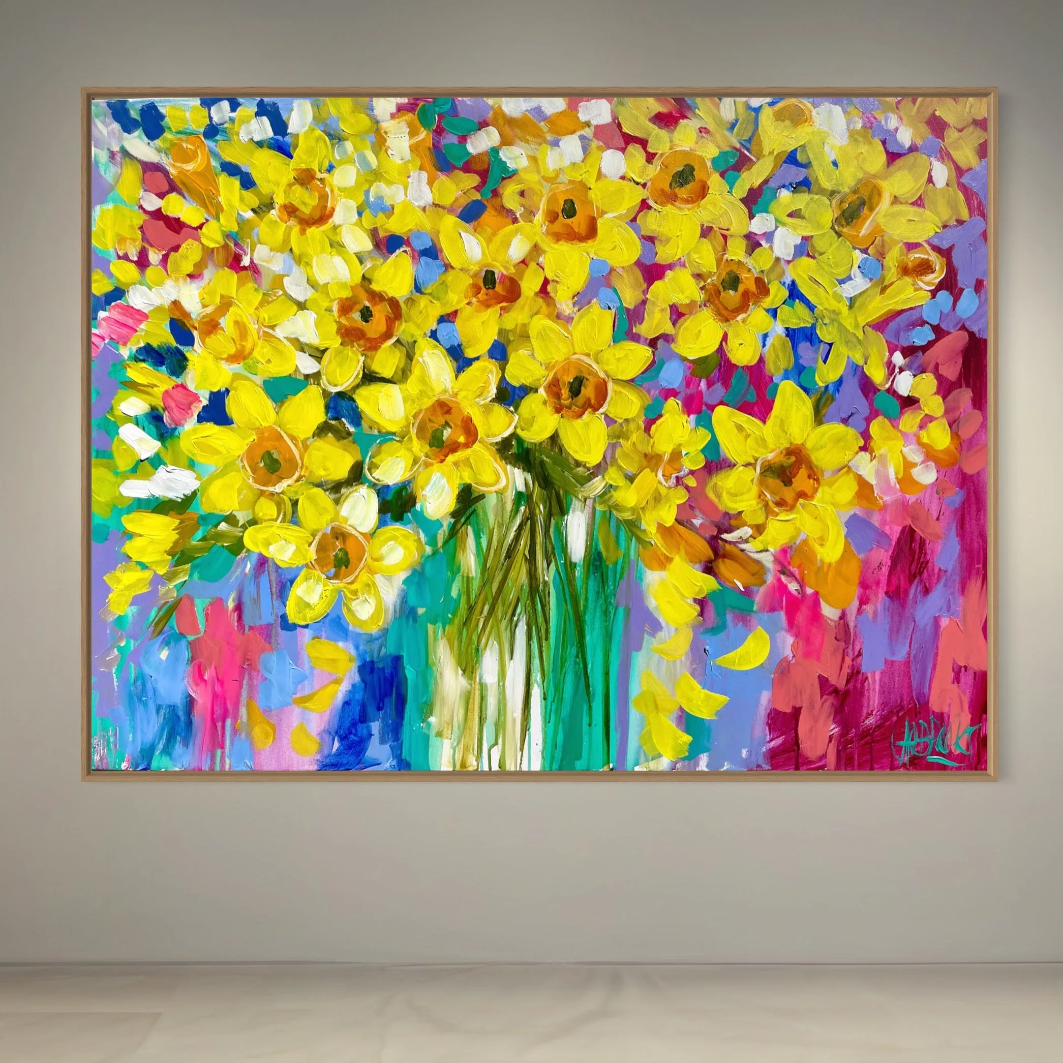 Daffodil Day-Original on gallery canvas   90x120  Cm