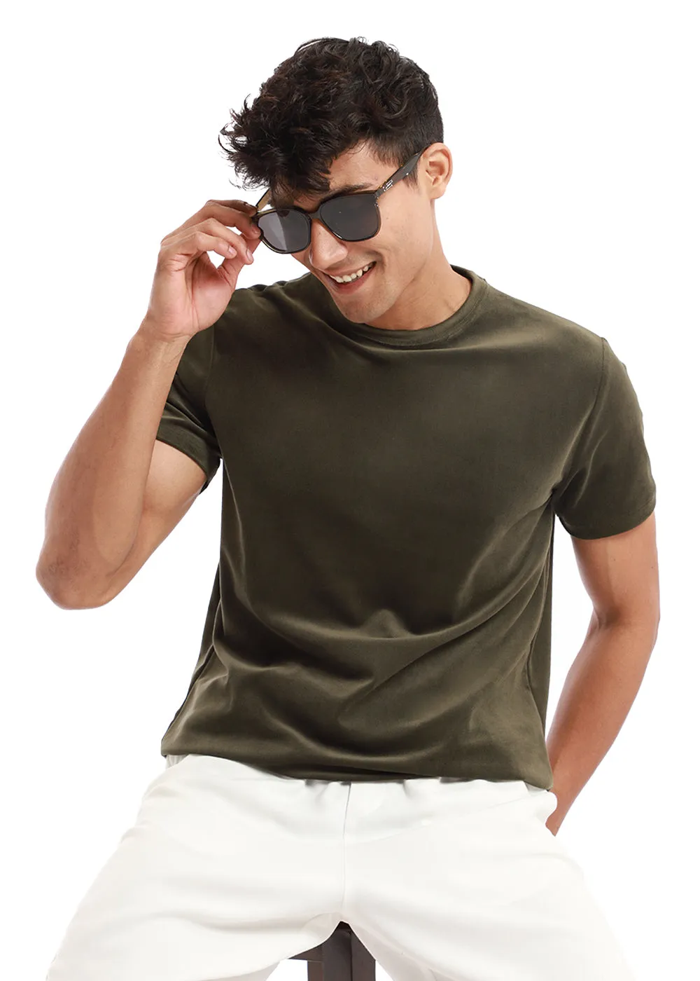 Dark Olive Suede T-shirt