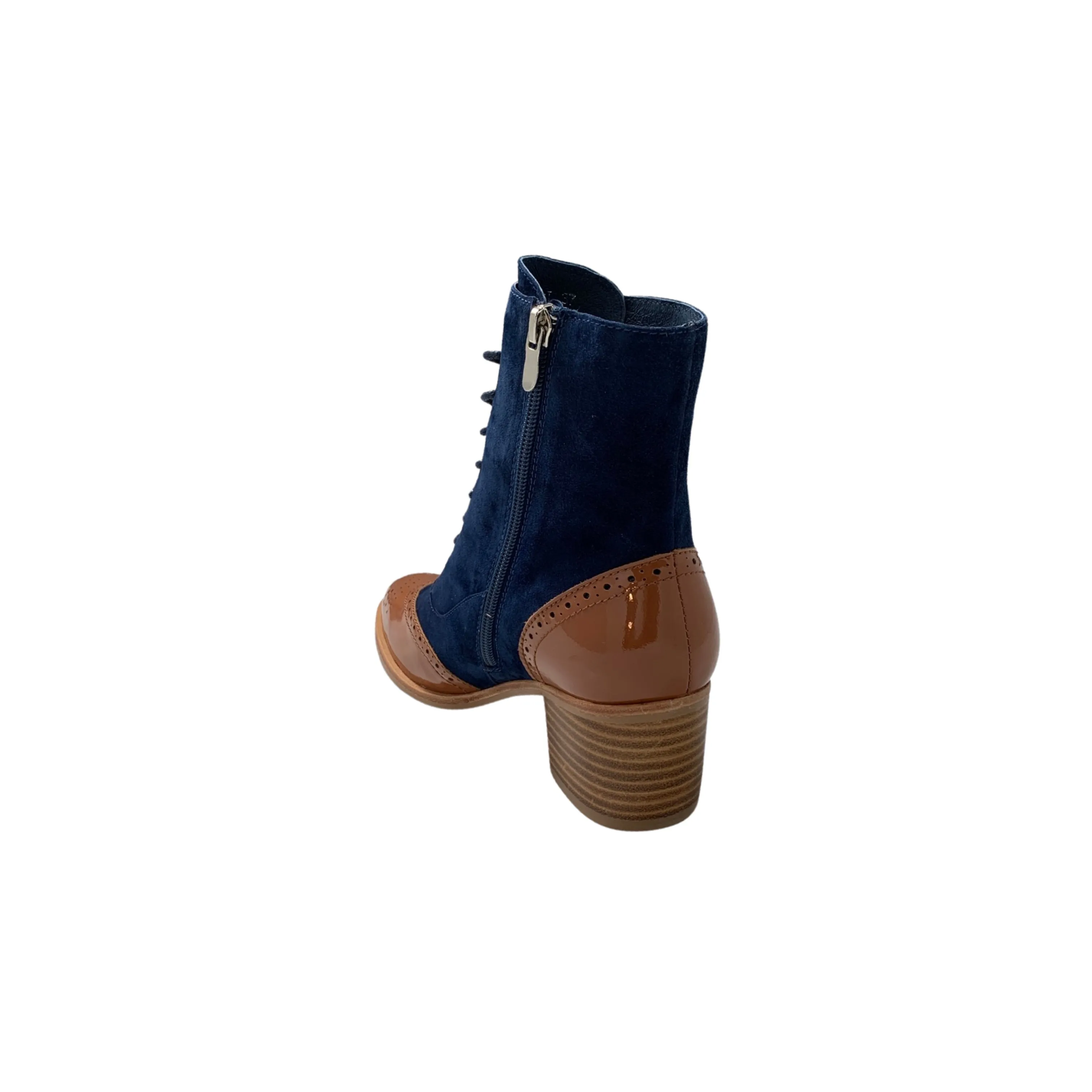 Demonte Navy/Tan Lace Up Boot