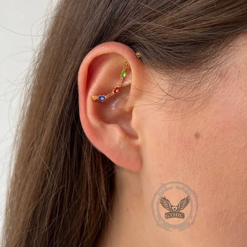 Devil's Eye Epoxy Stainless Steel Ear Piercing