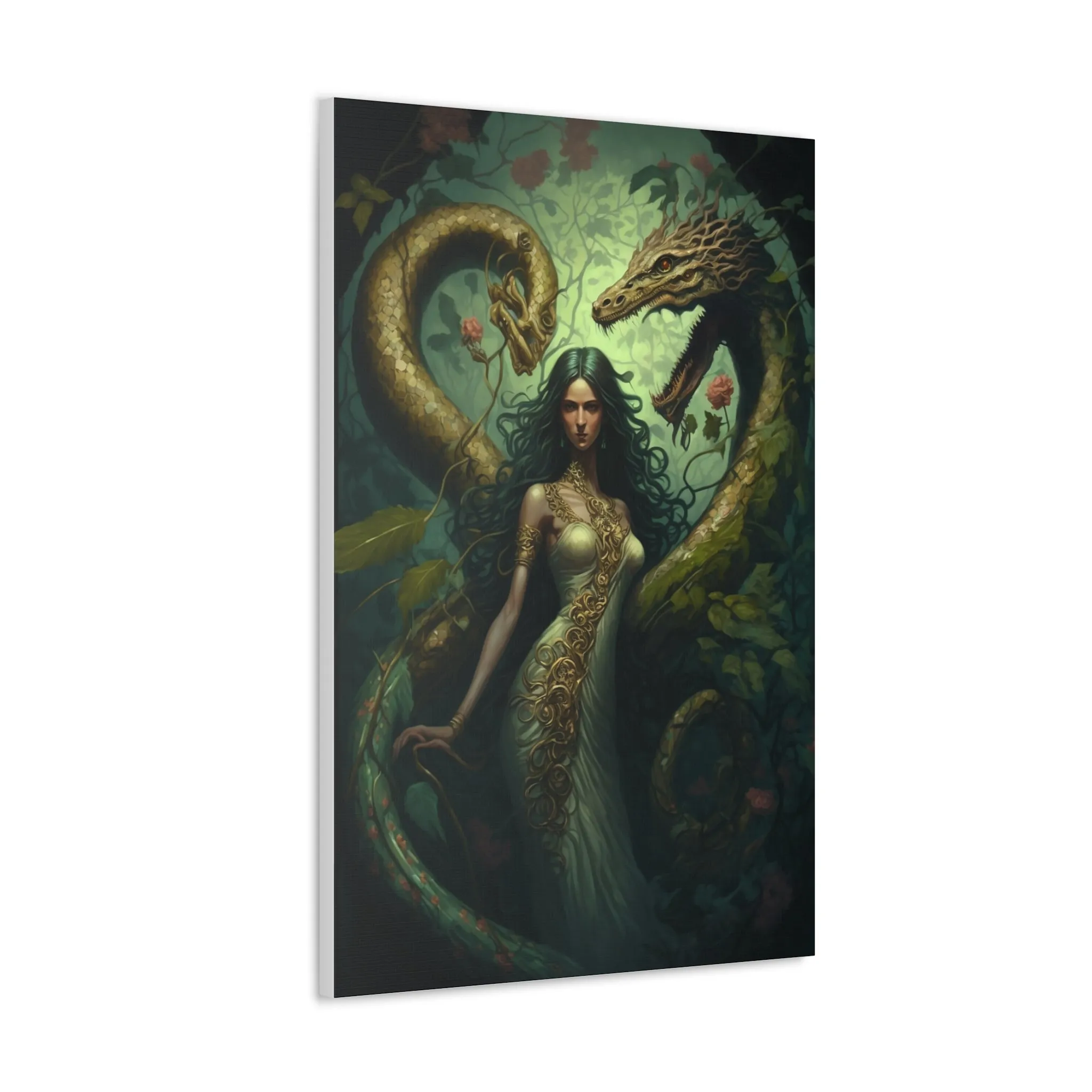 Dragon Queen Earth Magic Wall Art Canvas Spiritual Decor