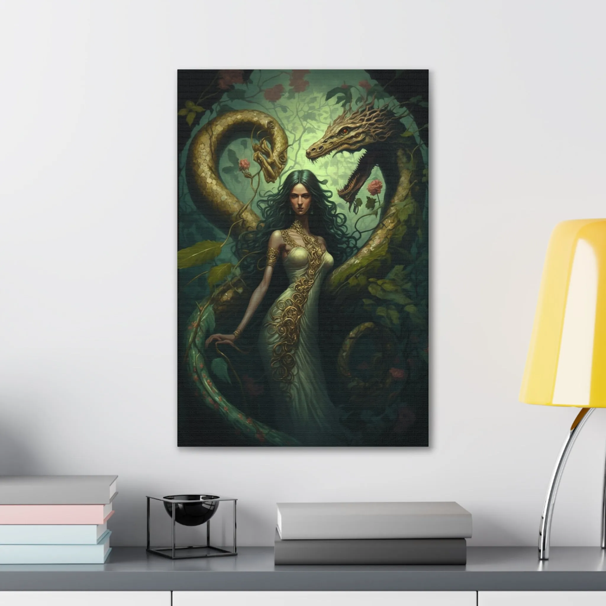 Dragon Queen Earth Magic Wall Art Canvas Spiritual Decor