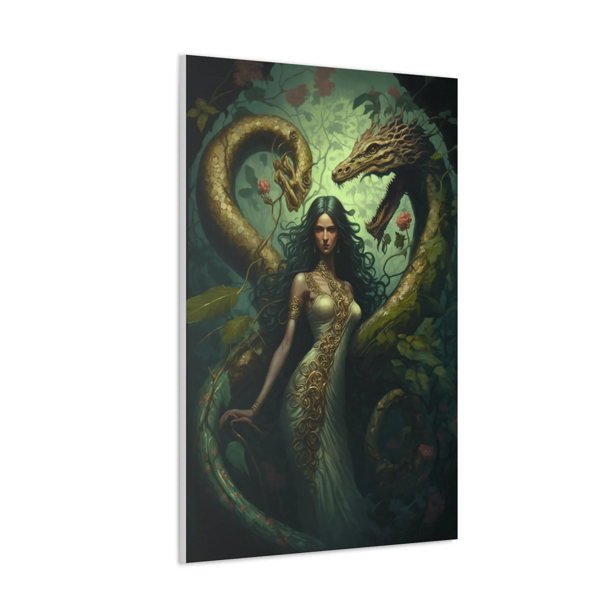 Dragon Queen Earth Magic Wall Art Canvas Spiritual Decor