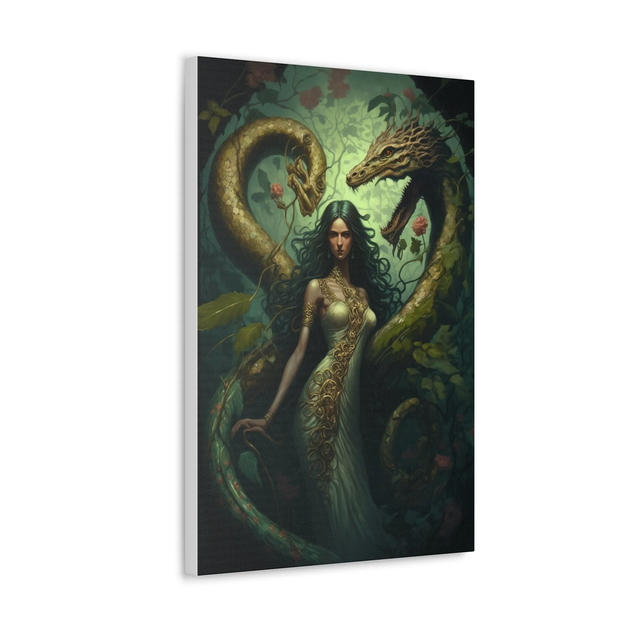 Dragon Queen Earth Magic Wall Art Canvas Spiritual Decor