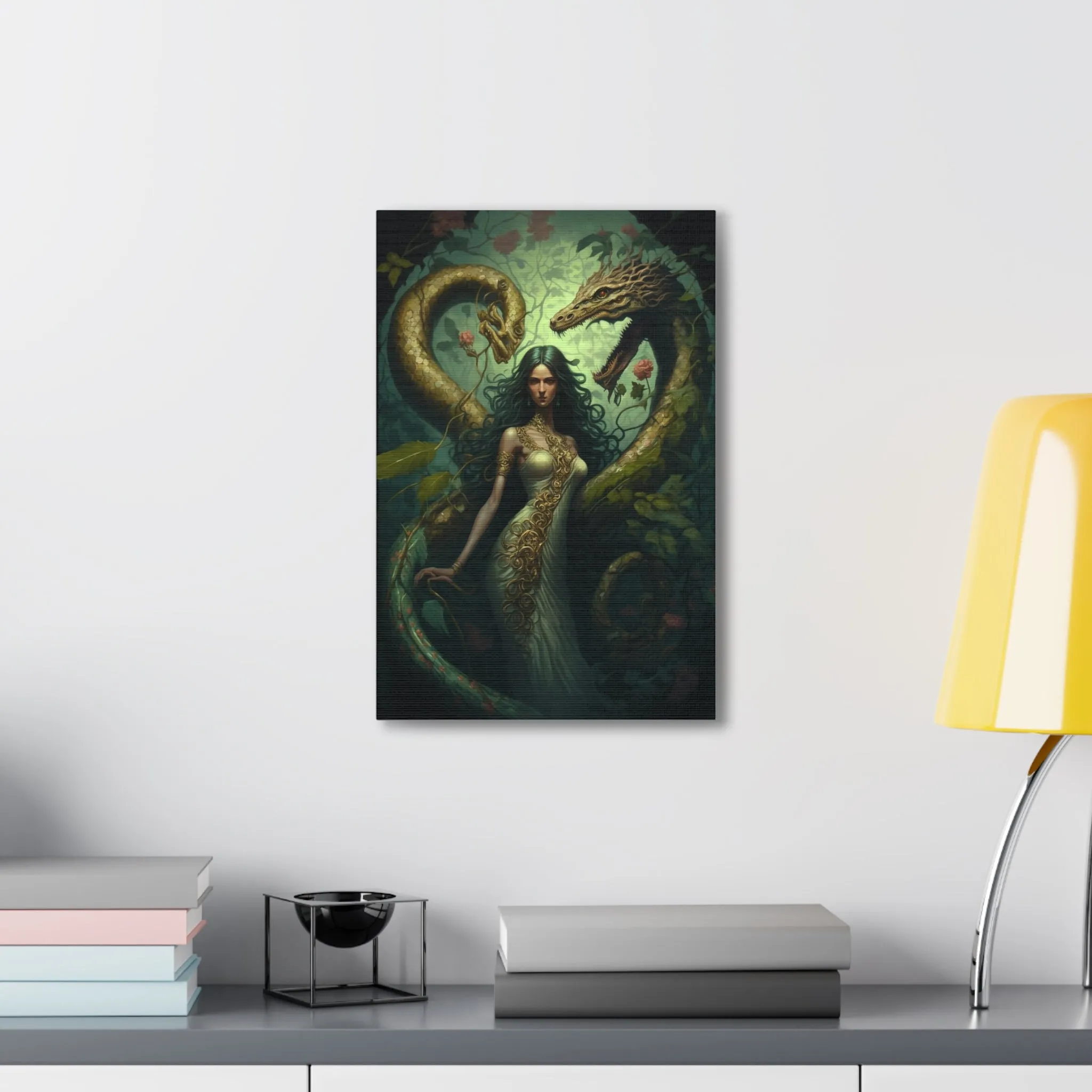 Dragon Queen Earth Magic Wall Art Canvas Spiritual Decor