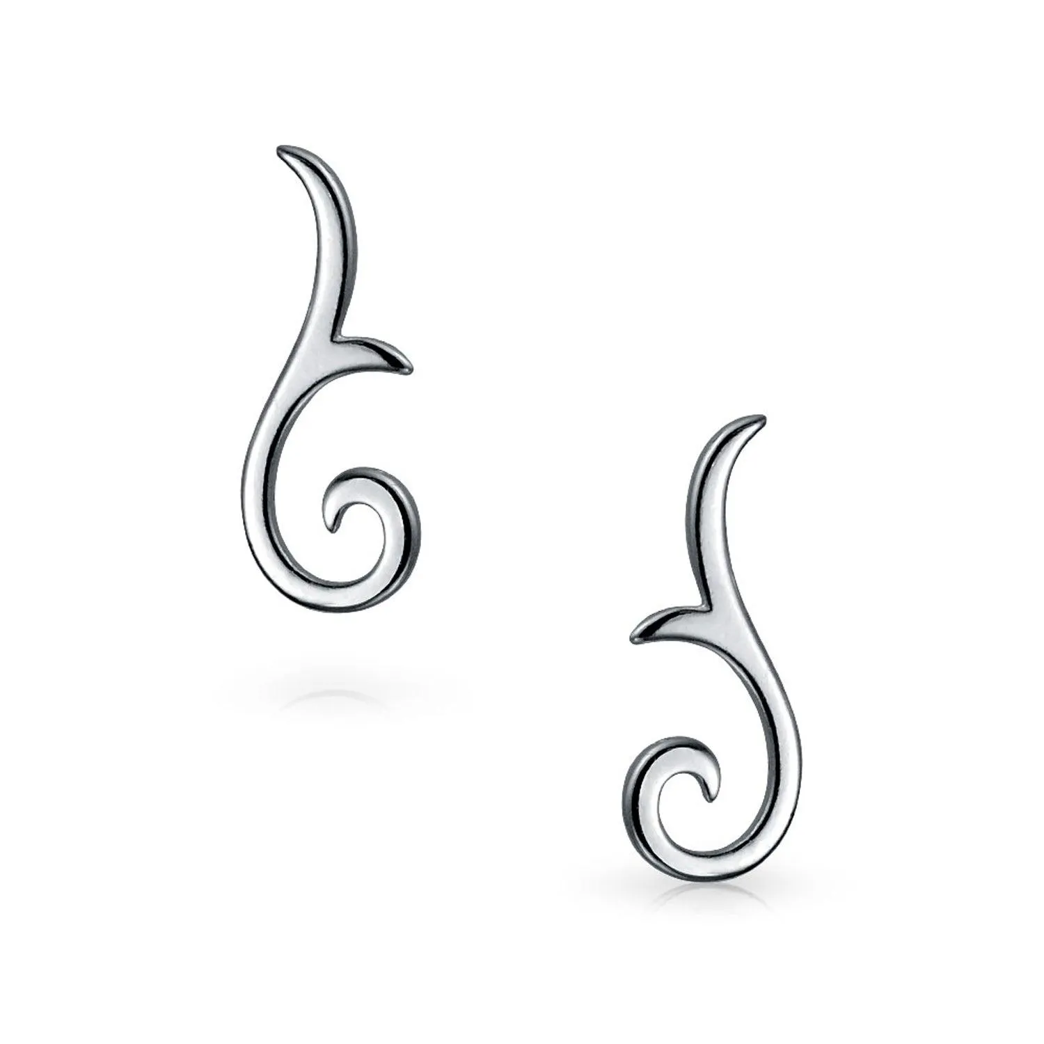 Ear Pin Crawler Climbers Earrings Rose Gold Plated Sterling Silver