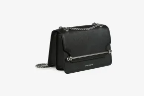 Mini East/West Tote Bag in Black with Silver Hardware