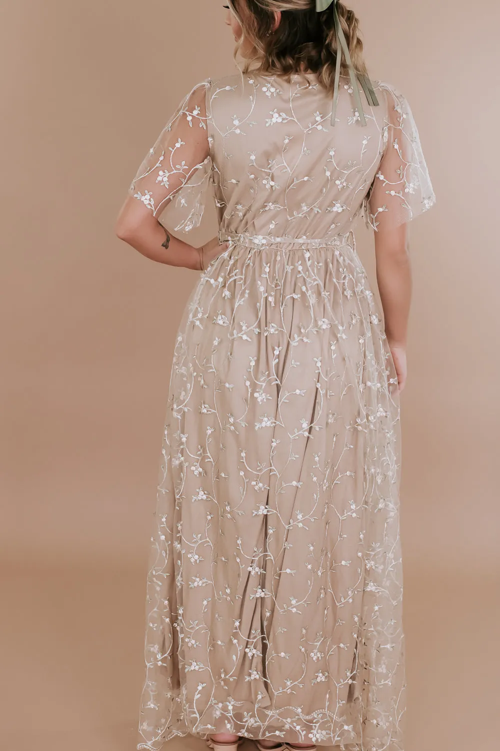 ECB Exclusive: Dreamy Floral Embroidered Maxi Dress