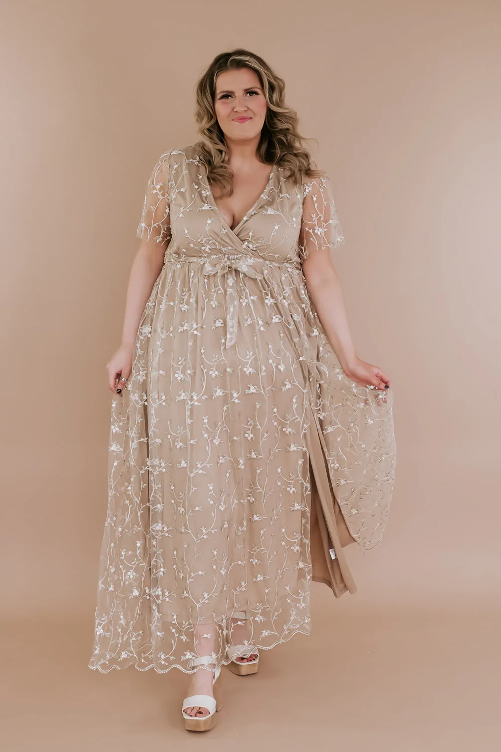 ECB Exclusive: Dreamy Floral Embroidered Maxi Dress