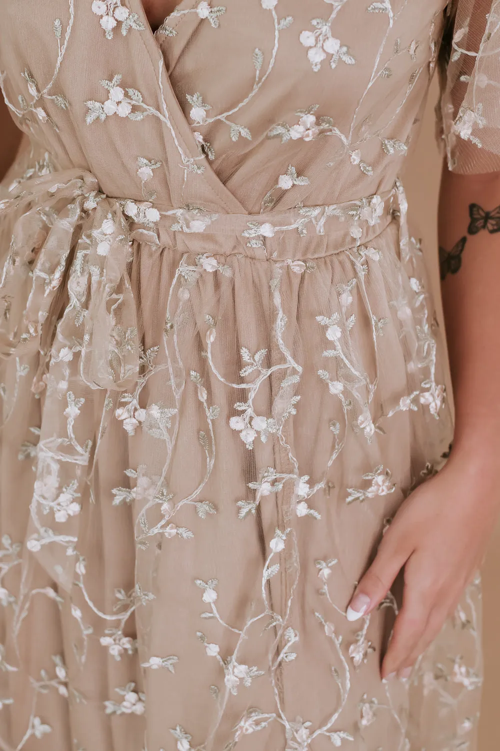 ECB Exclusive: Dreamy Floral Embroidered Maxi Dress