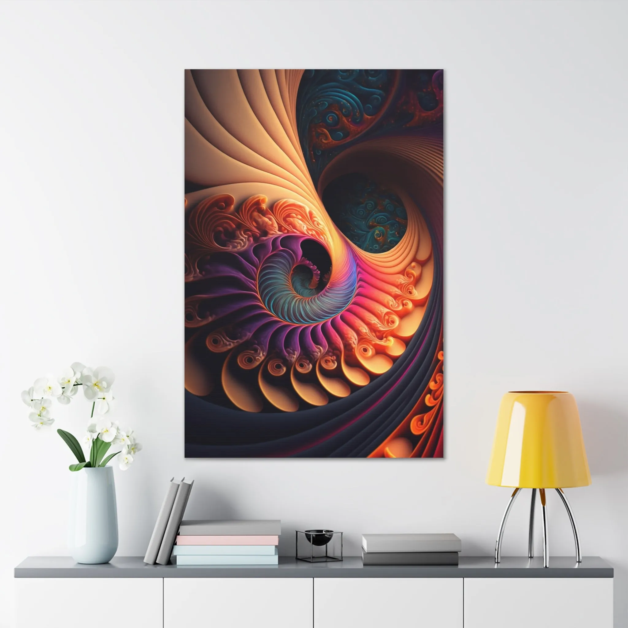 Fractal Spiral Universe Wall Art Canvas Spiritual Decor