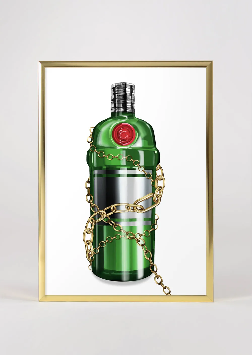 Gin Bottle Wall Art Print 'Baroque Bottle VIII'