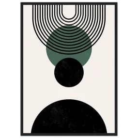 Green And Black Minimalist Wall Art