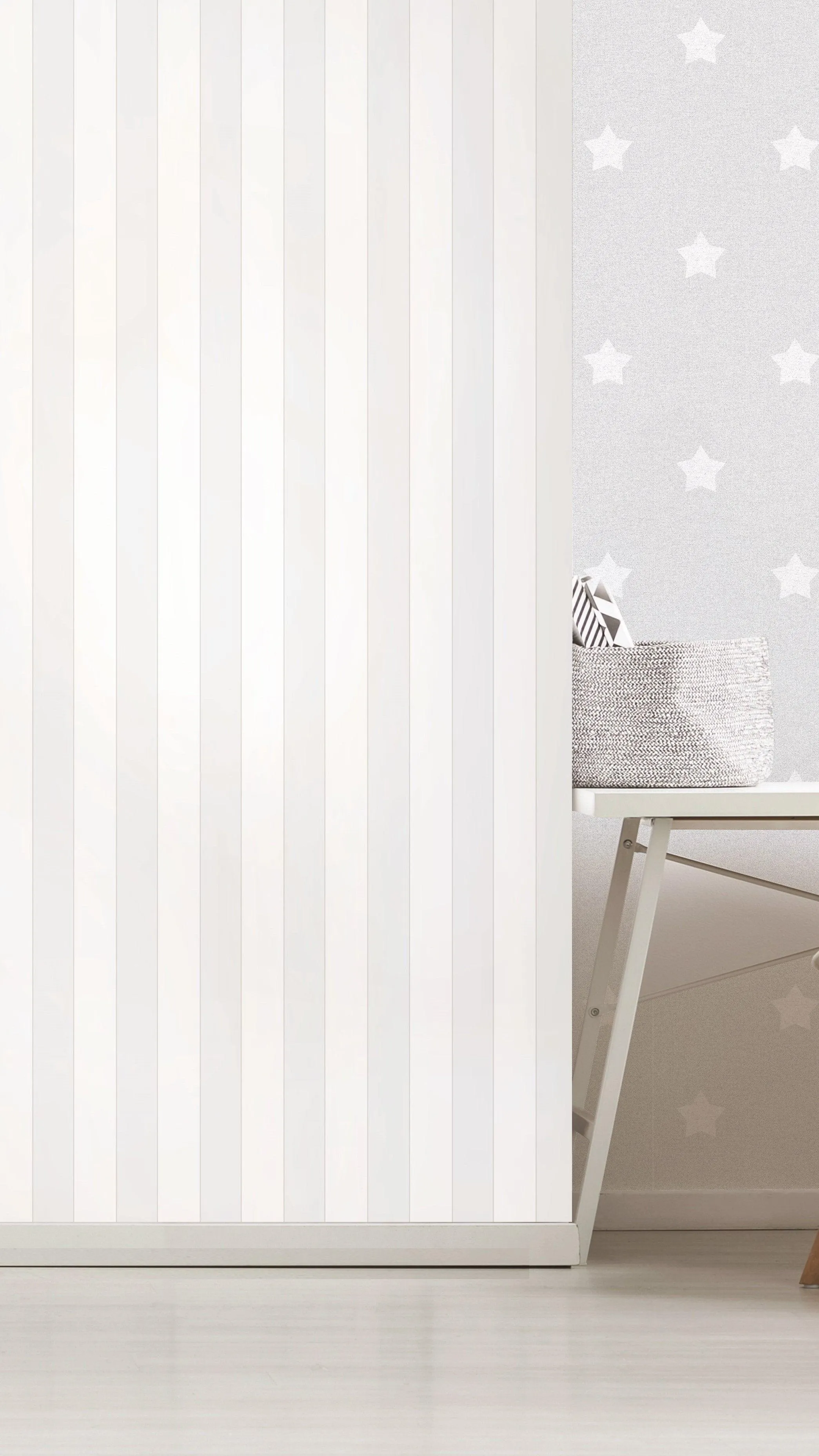 Grey & White Stripes Wallpaper