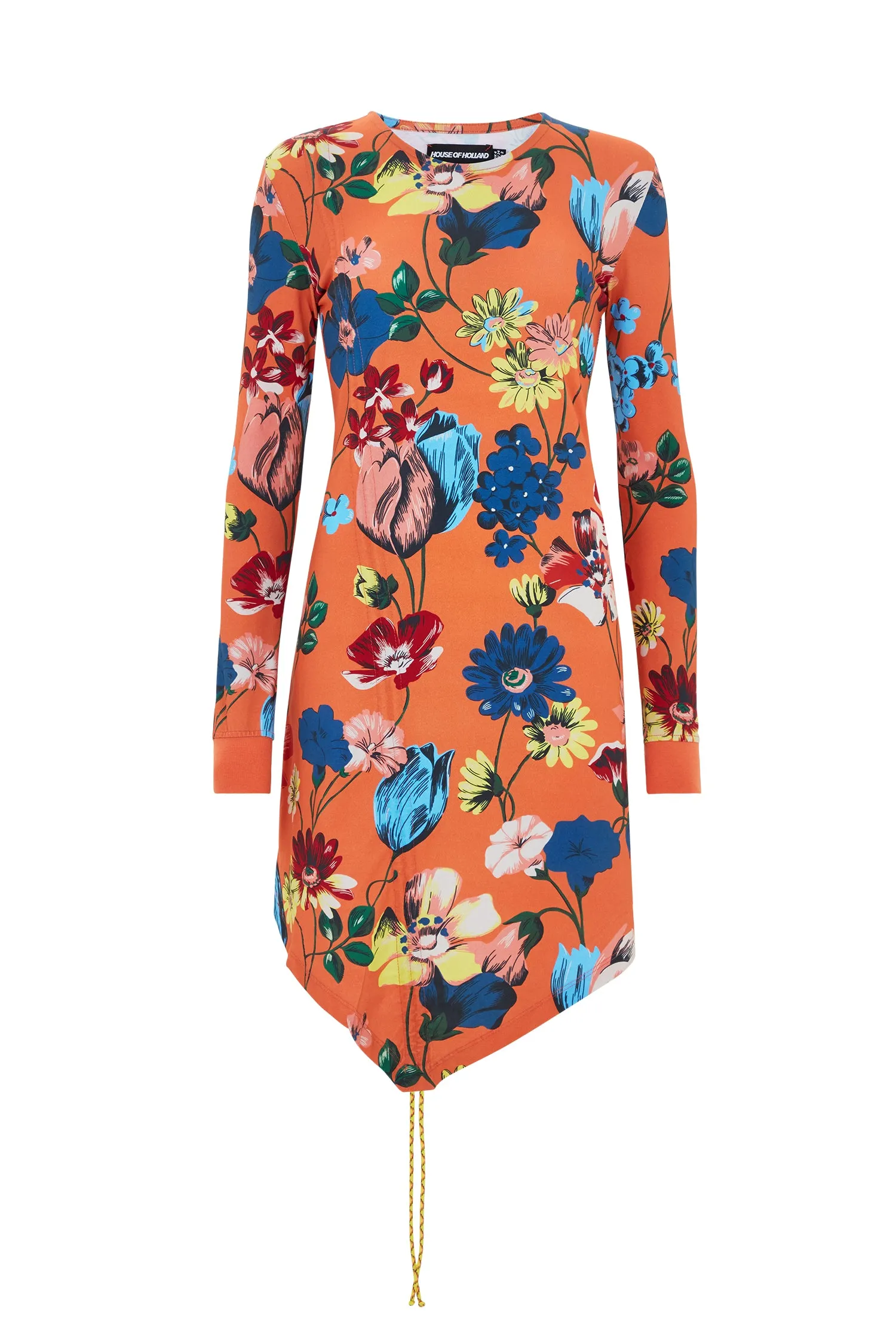 House Of Holland Jersey Floral Rouched Dress