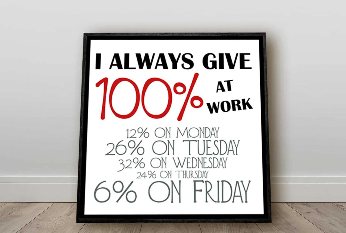 I Always Give 100% | Canvas Wall Art Print