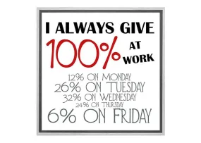 I Always Give 100% | Canvas Wall Art Print