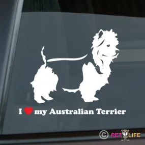 I Love My Australian Terrier Sticker