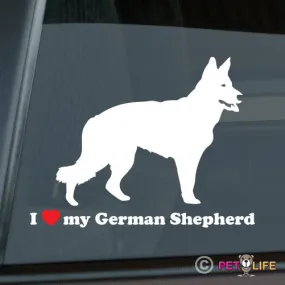 I Love My German Shepherd Sticker