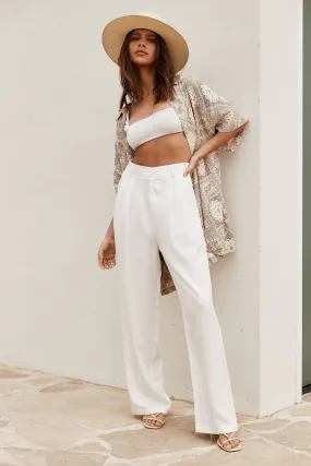 Jaxon White Wide Leg Trousers