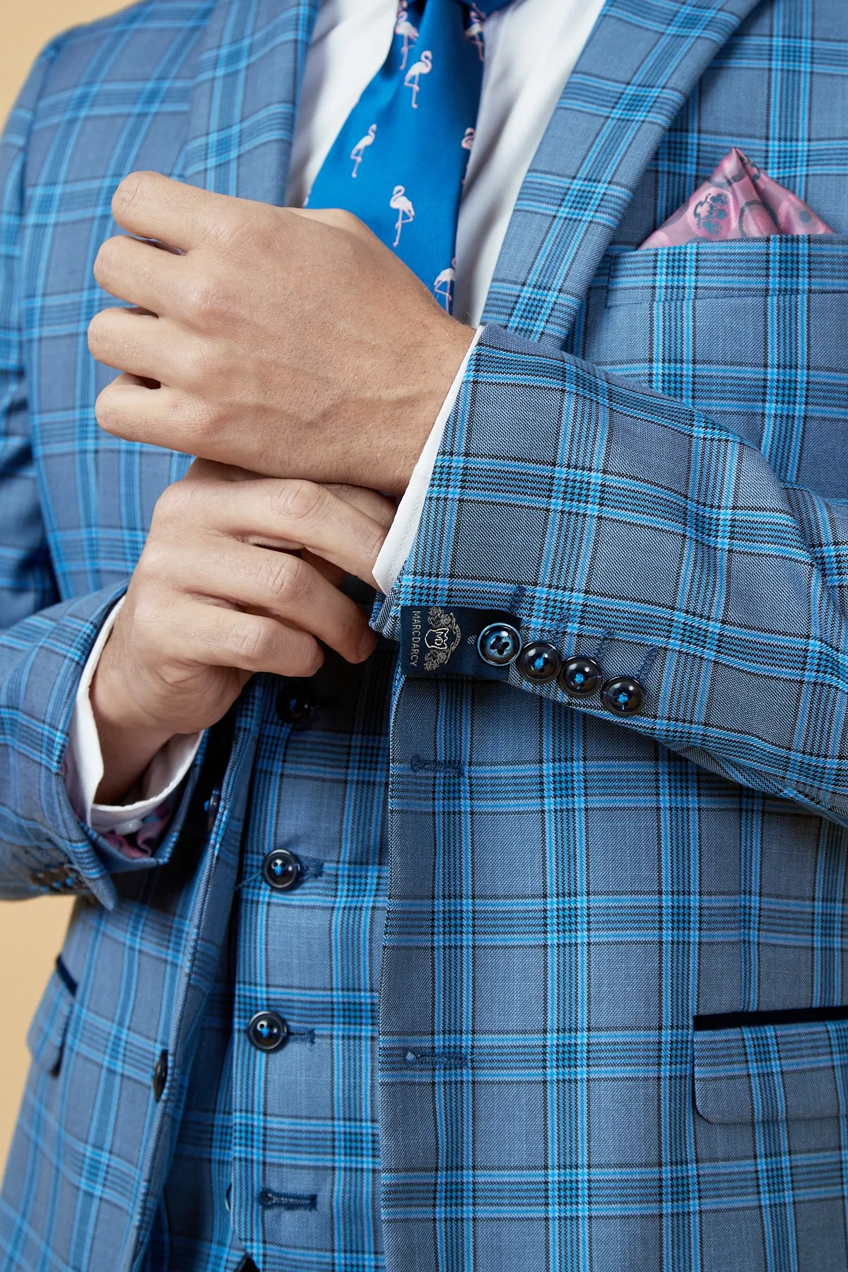 JOSE - Sky Blue Check Two Piece Suit