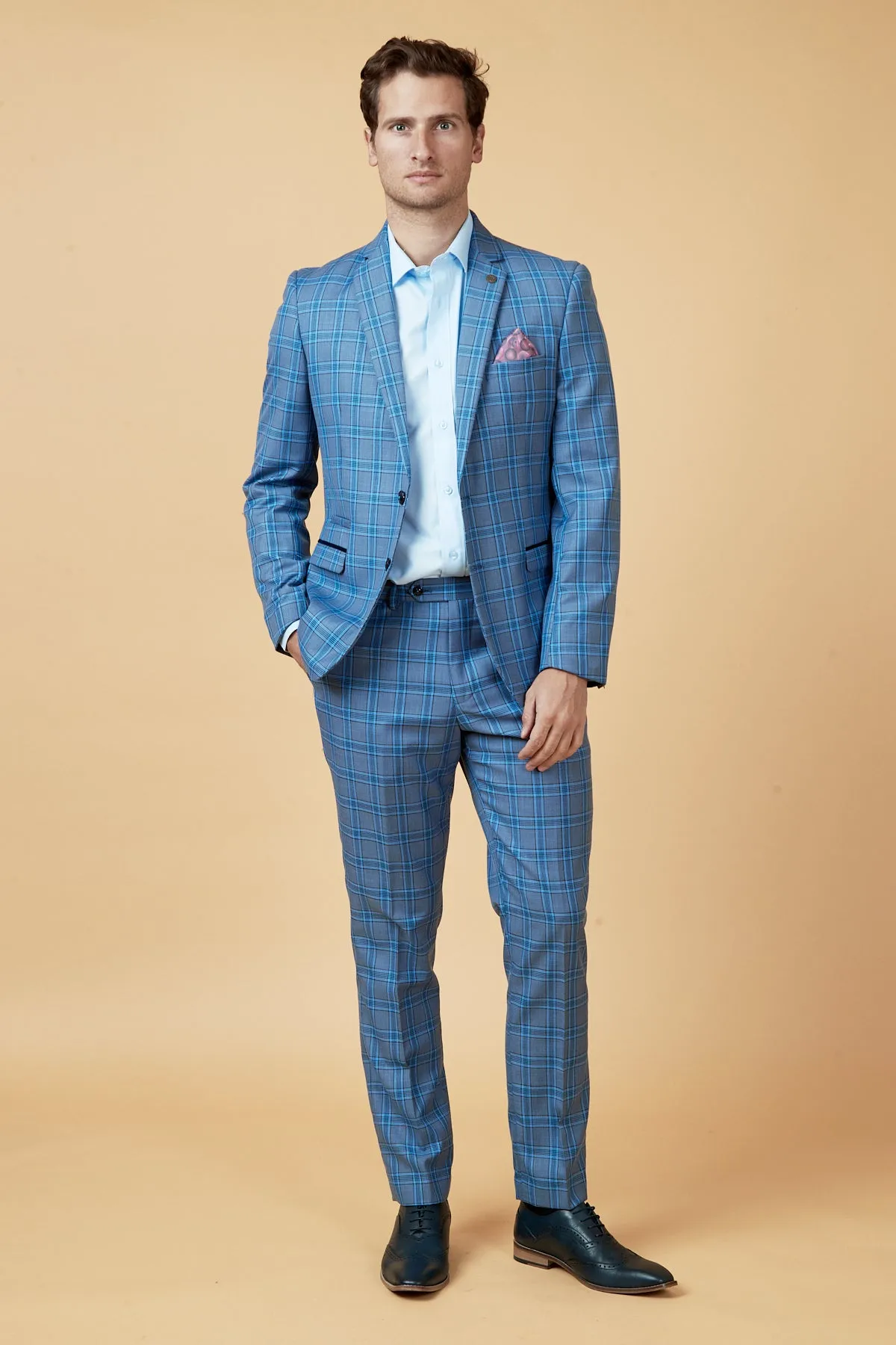 JOSE - Sky Blue Check Two Piece Suit