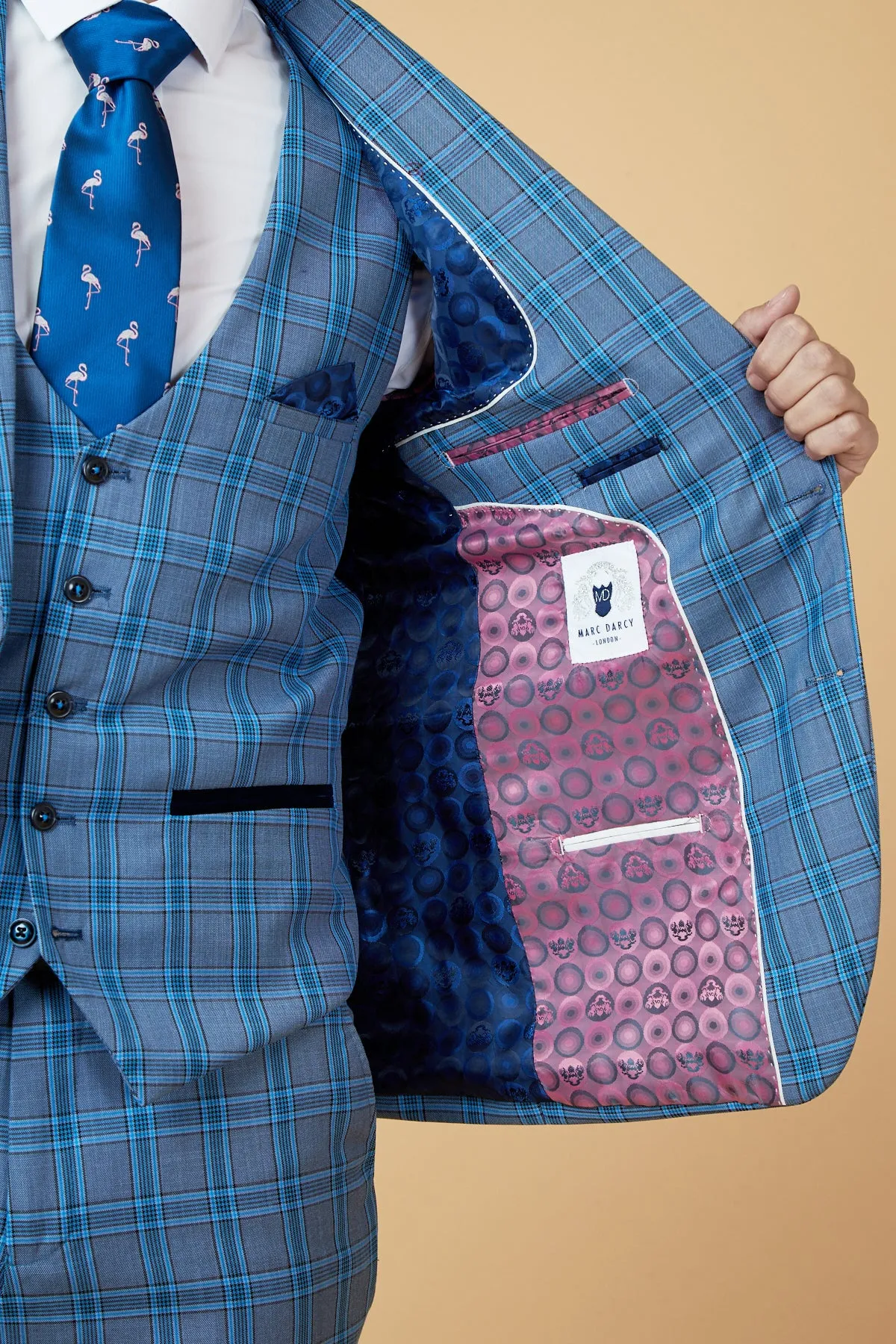 JOSE - Sky Blue Check Two Piece Suit