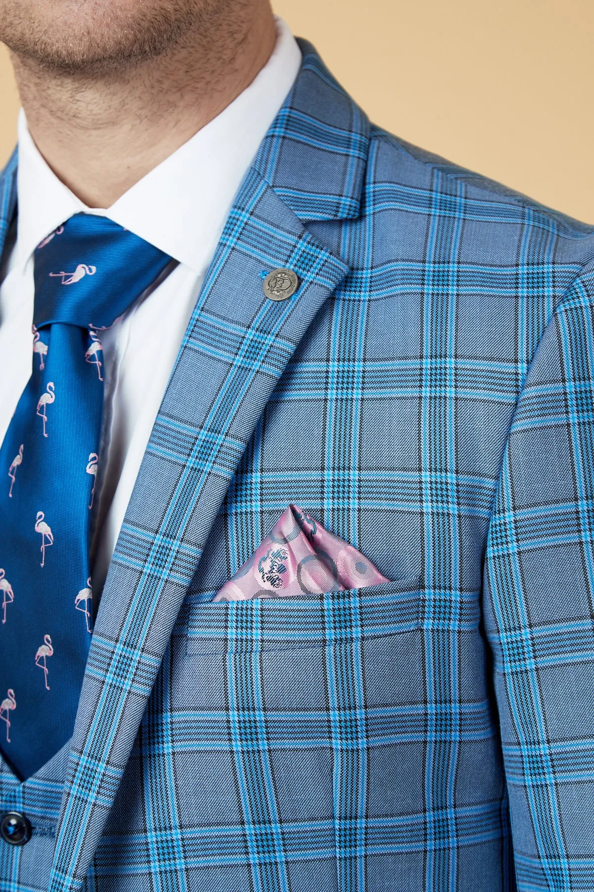 JOSE - Sky Blue Check Two Piece Suit