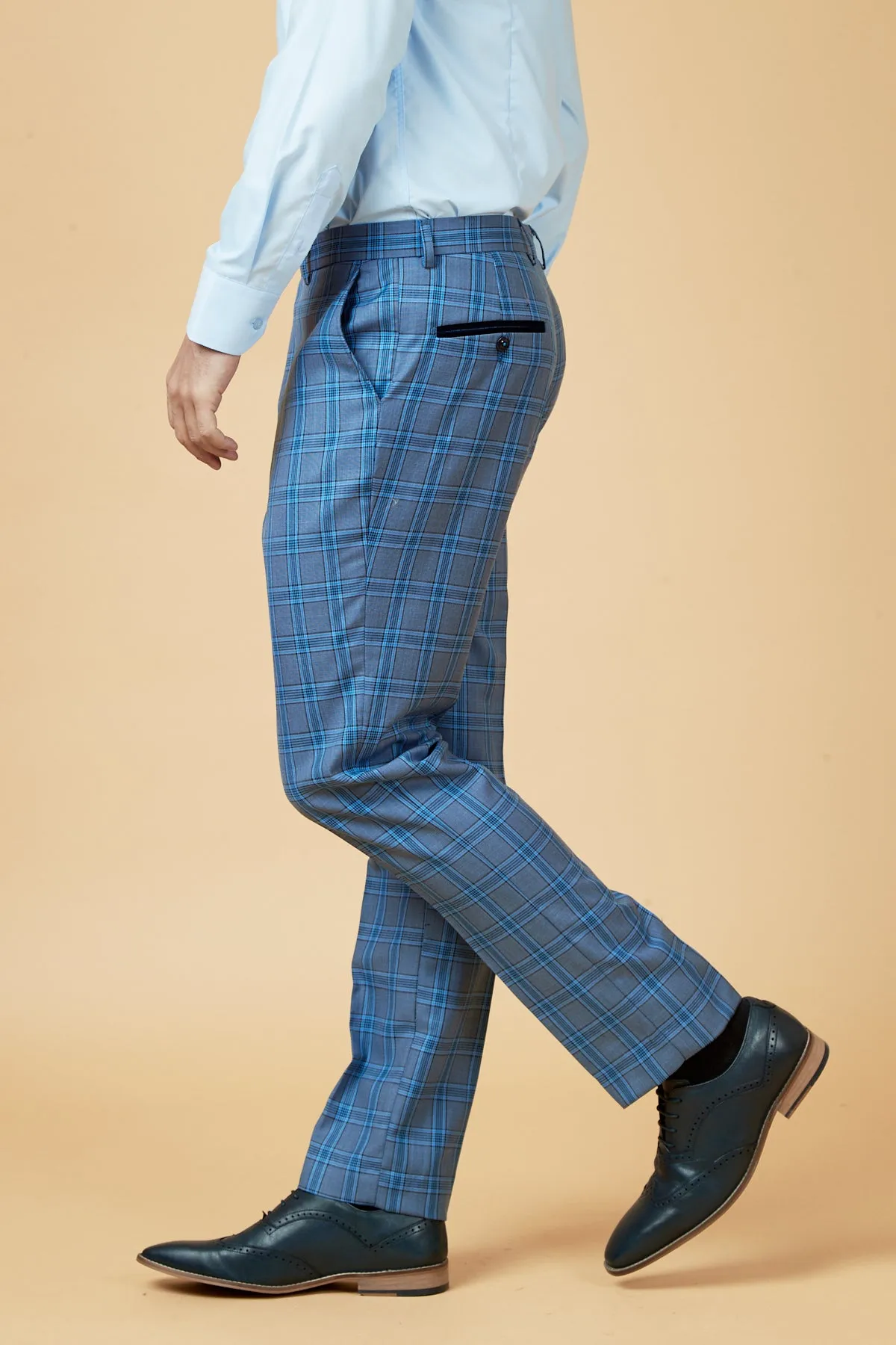 JOSE - Sky Blue Check Two Piece Suit