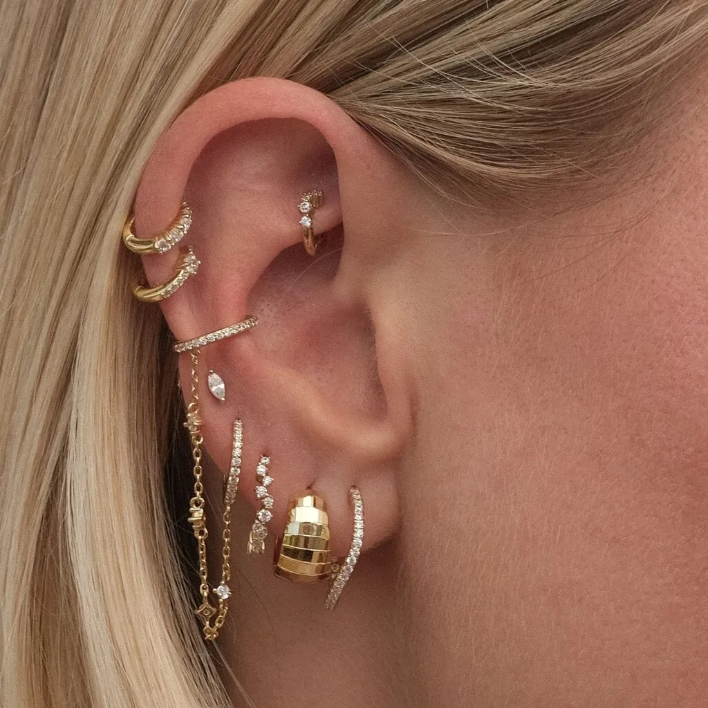 Kaelin wave mini hoop earrings