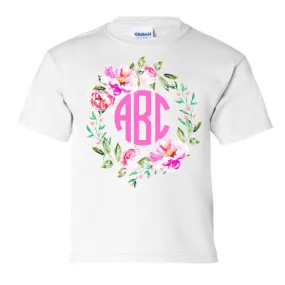 Kids Monogrammed 'Spring Flowers' T-Shirt