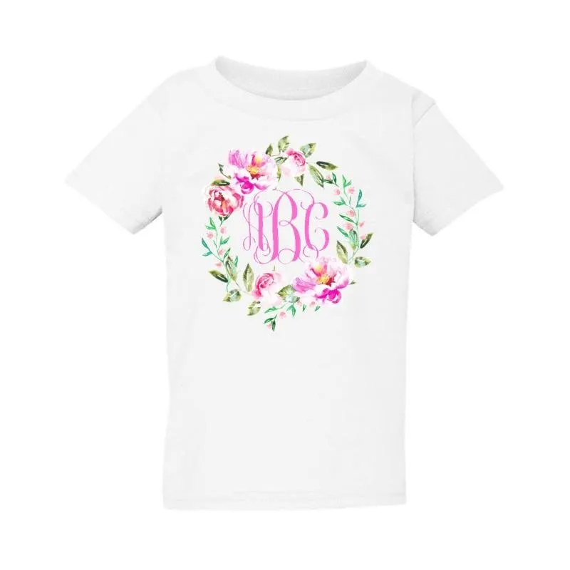 Kids Monogrammed 'Spring Flowers' T-Shirt